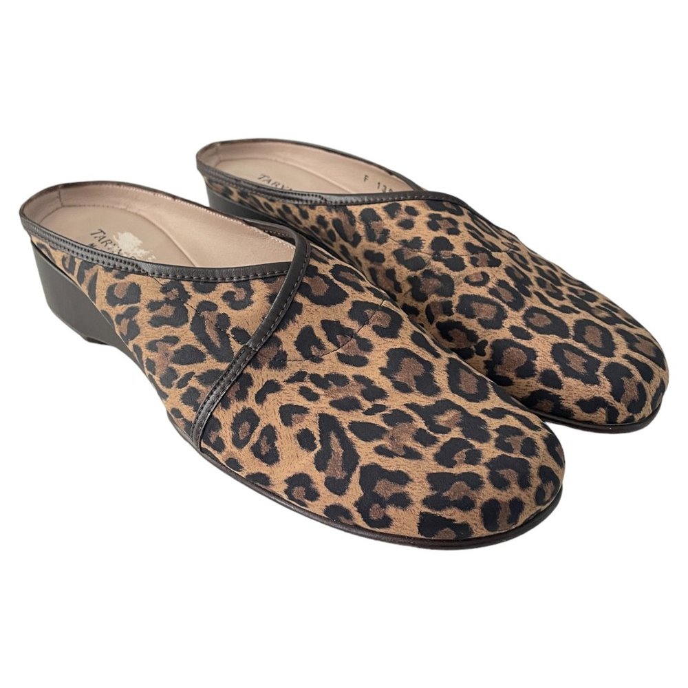 Taryn Rose Italian Leopard Cheetah Mule Slide On Clog Shoe Womens Size 4…